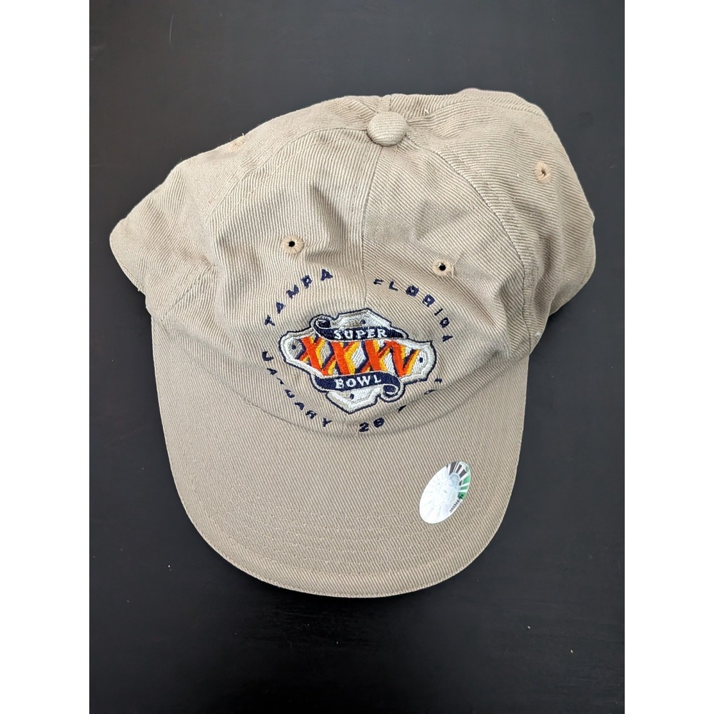Superbowl 35 Tampa Hat Strapback Tan Drew Pearson OSFM